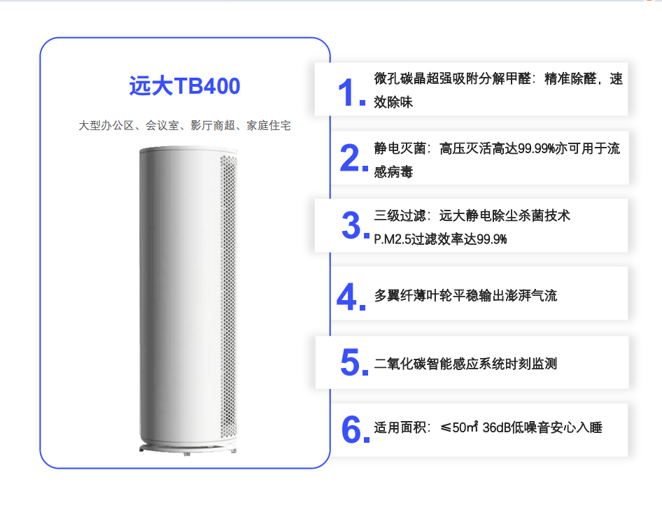 远大TB400空气净化器参数