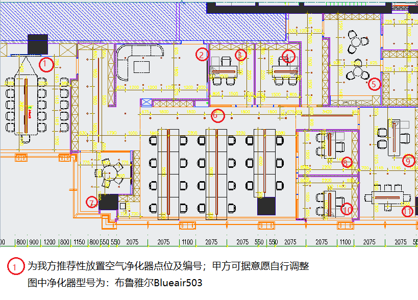 空气净化器布置点位